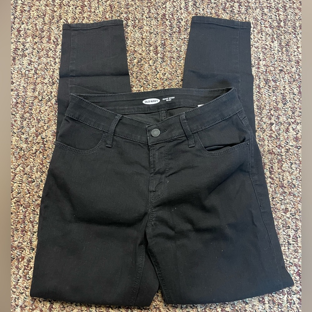 NWOT Old Navy Black Jeans, Size 0S - Picture 1 of 4